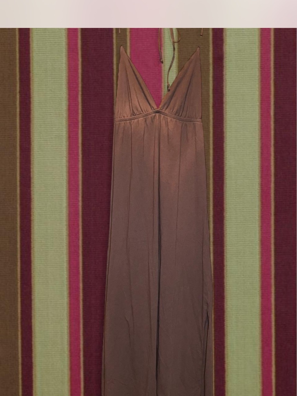 Brown V-Neck Women's Dress
